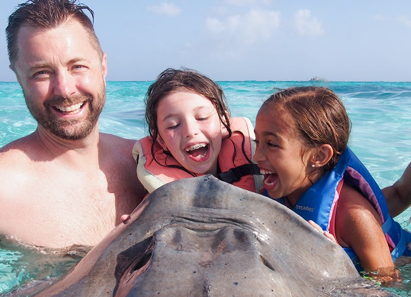 Stingray city in the Grand Cayman Island, Visiting this great excursions on your western Caribbean cruise port.