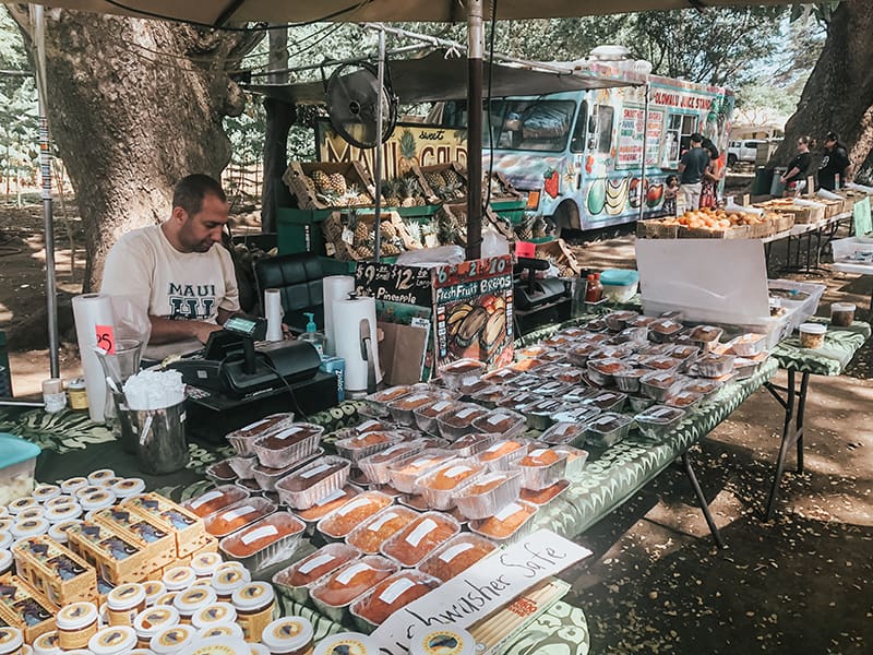 fresh fruit stand in maui