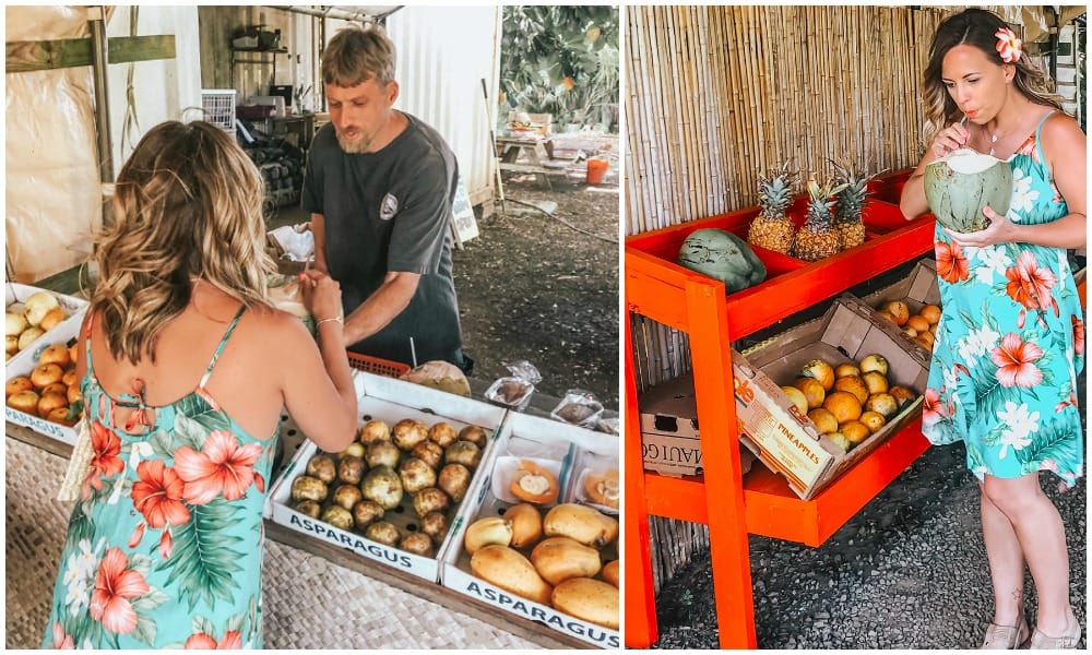 fruit stand along the road to hana