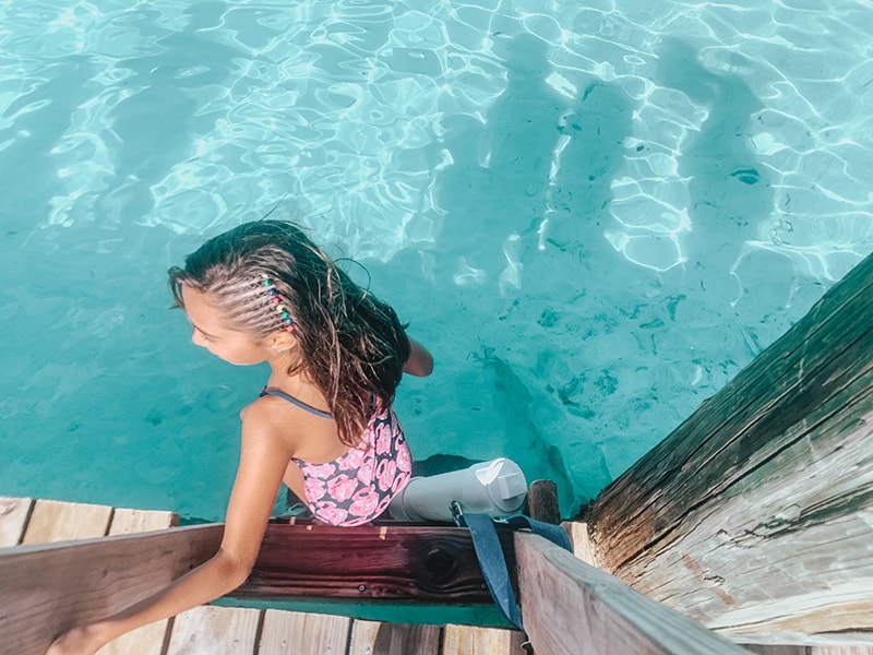 Swimming with nurse sharks in the Bahamas