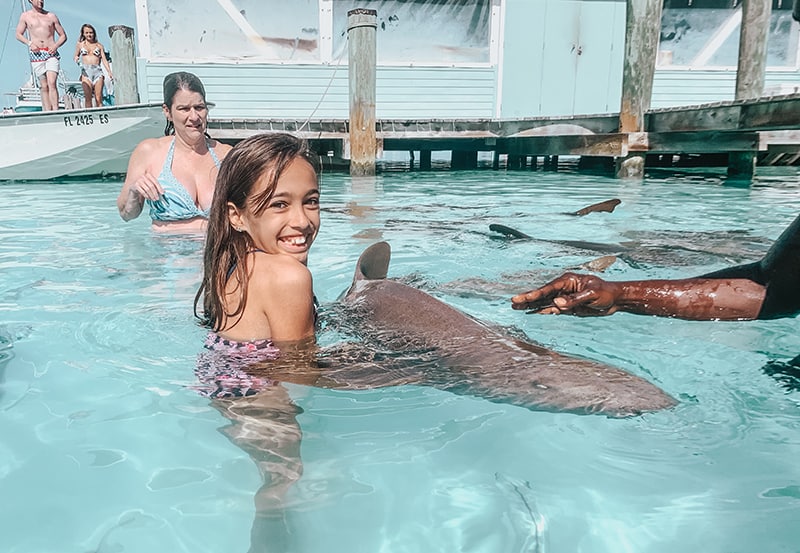 Swimming with nurse sharks in the Bahamas