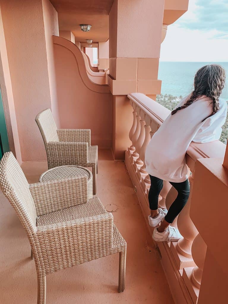 The balcony at the Royal Towers Atlantis