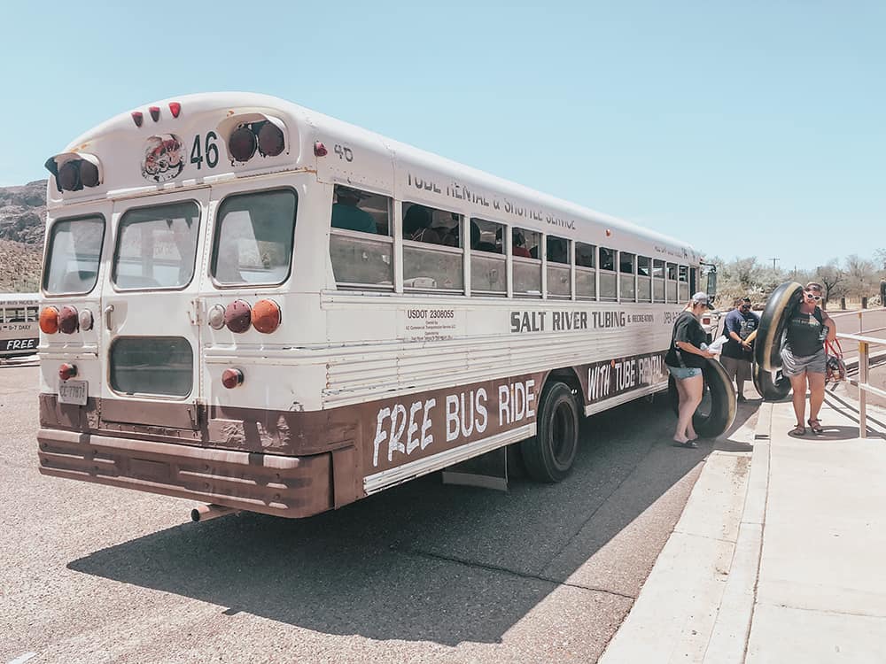 Shuttle bus for Salt river Tubing Company