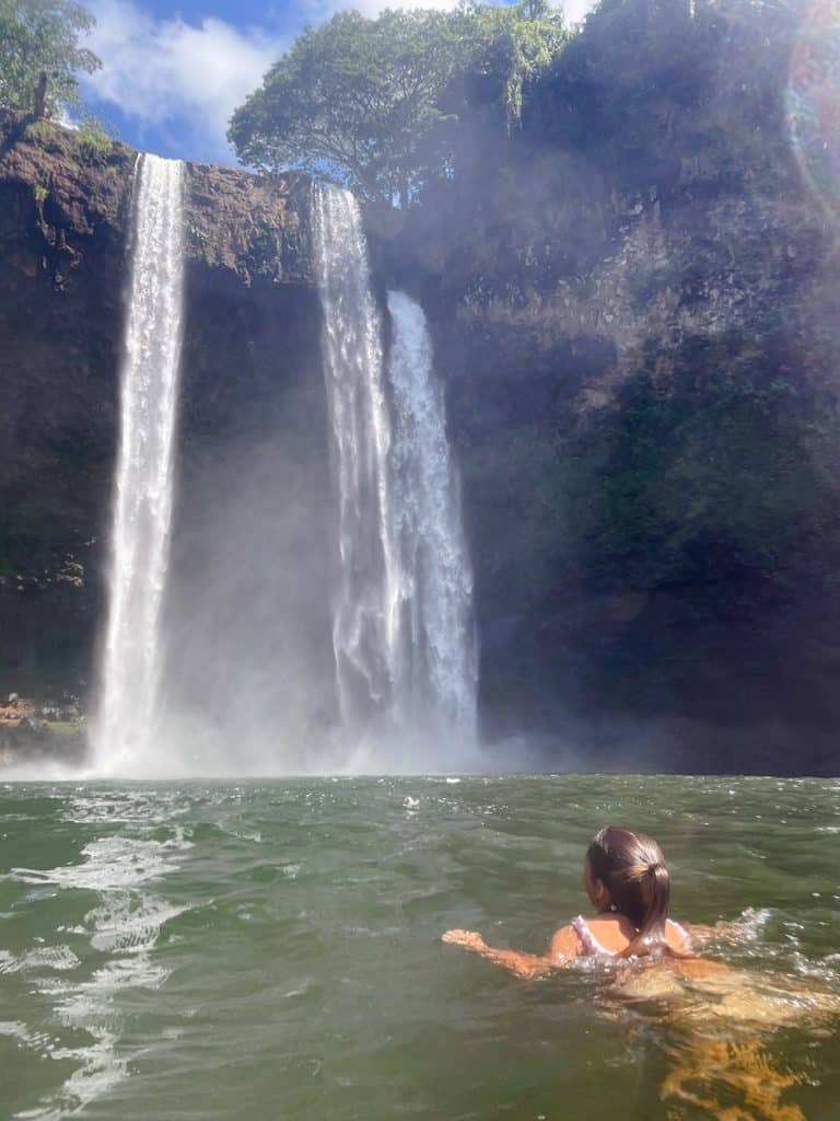 Swimming in Wailua Falls