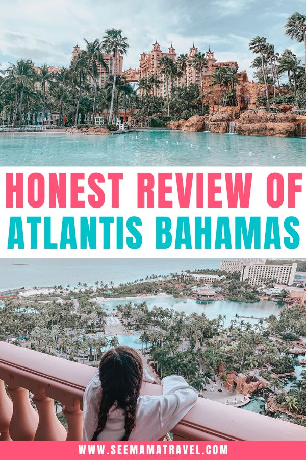 Planning a trip to the Atlantis Bahamas with kids? Get tips, tricks, and an honest review of the best restaurants and food, the waterpark and pictures to help you and your family plan the best Caribbean vacation ever! #bahamas #atlantis #paradiseisland #travelwithkids #nassaubahamas