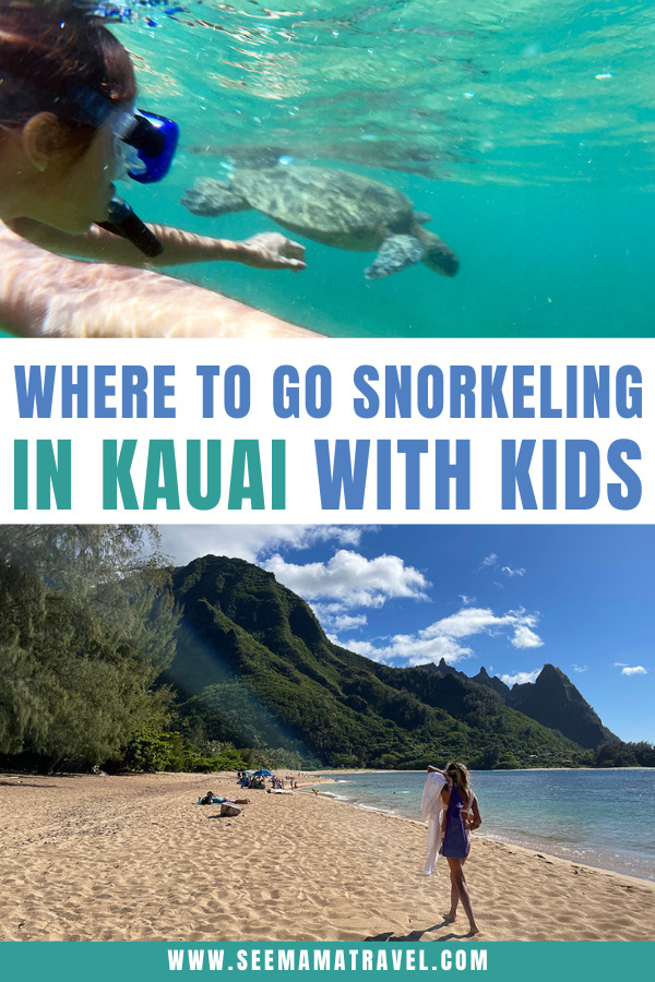 Best Beaches on Kauai for snorkeling with kids. Where is the best place to snorkel in Kauai with kids? #kauai #snorkeling #kids #families
